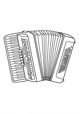Coloriage de accordéon traditionnel à soufflet à imprimer