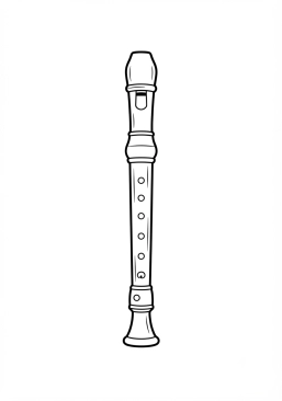 Voir le coloriage Flûte à bec en bois pour enfants
