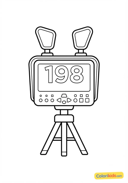 Coloriage à imprimer : panneau électronique de vitesse de service