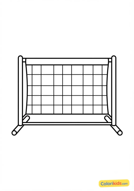 Coloriage à imprimer : filet de mini-tennis pour enfants