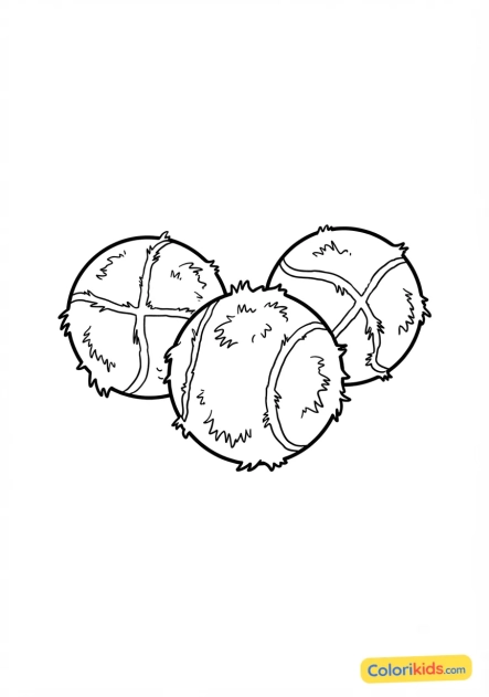 Coloriage à imprimer : vieilles balles usées et feutre abîmé