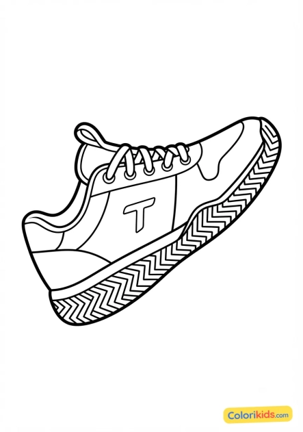 Coloriage à imprimer : chaussures de tennis pour terre battue