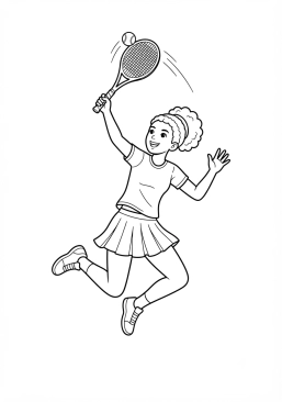 Voir le coloriage Saut acrobatique pour smasher la balle
