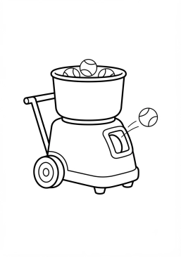 Voir le coloriage Machine lance-balles automatique d'entraînement
