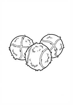 Voir le coloriage Vieilles balles usées et feutre abîmé
