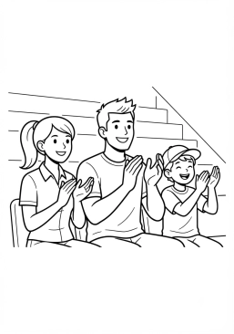 Voir le coloriage Supporters applaudissant dans les tribunes