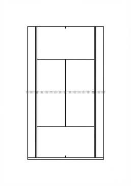 Voir le coloriage Court de tennis vu du dessus avec lignes