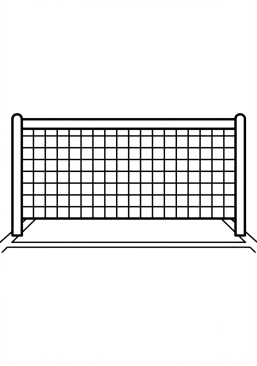Voir le coloriage Filet de tennis tendu sur le court
