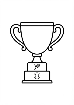 Voir le coloriage Trophée de coupe de tournoi de tennis