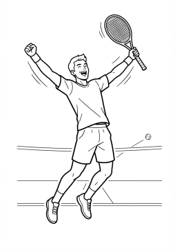 Voir le coloriage Célébration de victoire après un ace