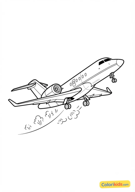 Dibujo para colorear para imprimir: jet privado de lujo despegando