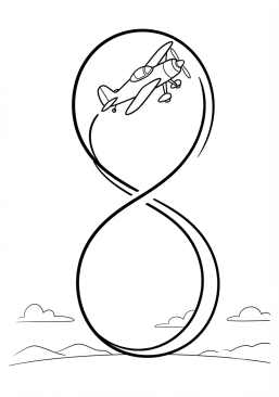 Malvorlage Kunstflugzeug bei Looping-Figuren