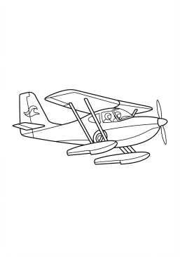Malvorlage Amphibienflugzeug im Flug