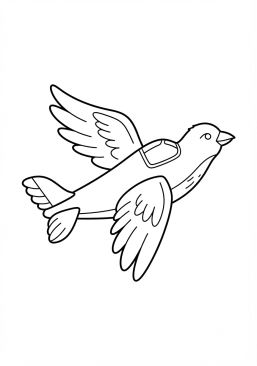 Malvorlage Buntes, vogelörmiges Flugzeug