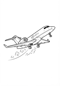 Malvorlage Luxuriöser Privatjet beim Start
