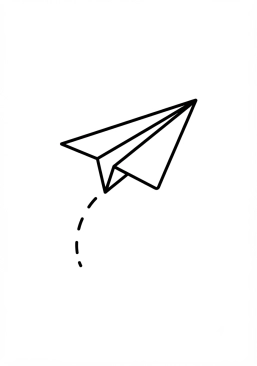 Malvorlage Kleines Papierflugzeug beim Start