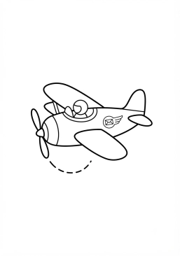Malvorlage Kleines Postflugzeug