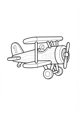 Malvorlage Kleines Holzflugzeug