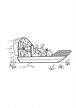 Voir le coloriage Hydroglisseur rapide sur un lac gelé ou marais