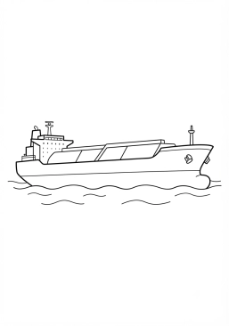 Voir le coloriage Bateau-citerne pétrolier géant en haute mer