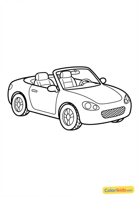 Desenho para colorir para imprimir: carro esportivo conversível