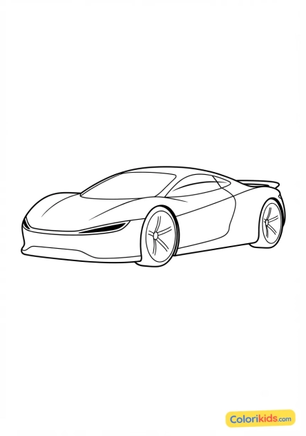 Desenho para colorir para imprimir: carro futurista com design elegante