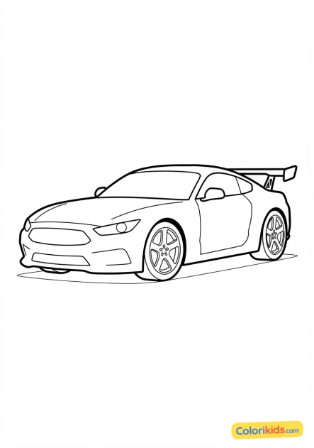 Dibujo para colorear para imprimir: coupé deportivo con alerón trasero
