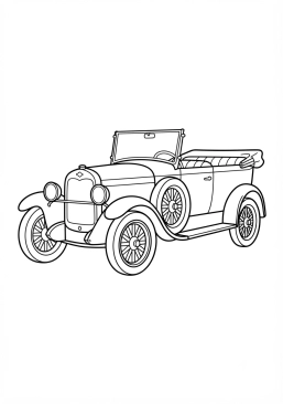 Malvorlage Vintage-Auto im Stil der 20er Jahre