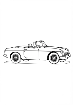 Malvorlage Oldtimer der 60er Jahre mit Speichenrädern