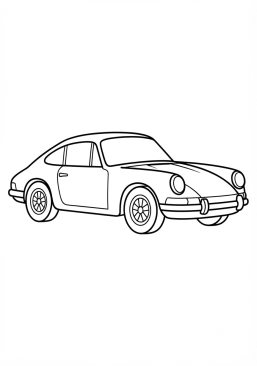 Malvorlage Retro-Sportwagen mit runden Scheinwerfern