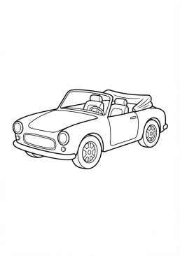 Malvorlage Kleines Cabrio mit geöffnetem Verdeck