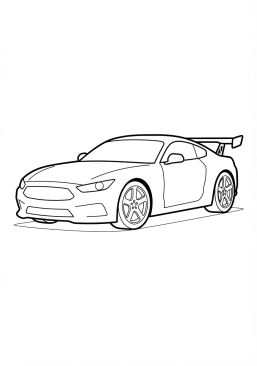 Malvorlage Sportcoupé mit Heckspoiler
