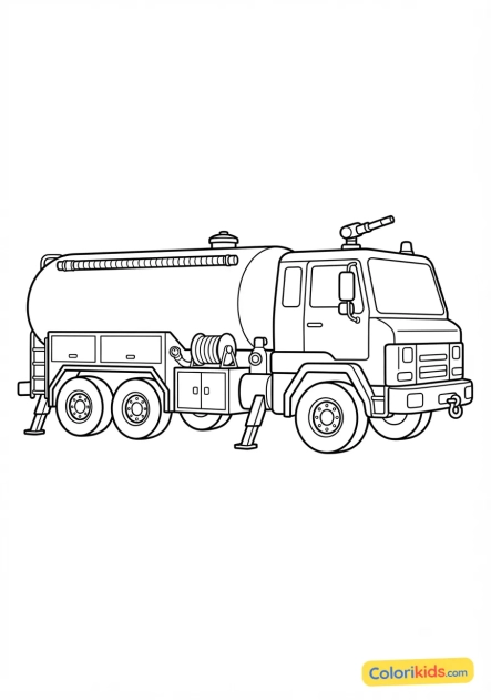 Coloriage à imprimer : camion-citerne lourd d'intervention urbaine