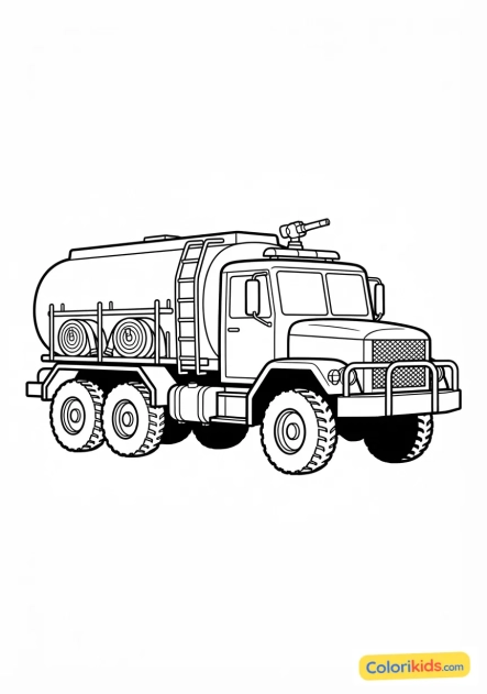 Coloriage à imprimer : camion citerne de grande capacité