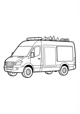 Voir le coloriage Camionnette de signalisation routière avancée