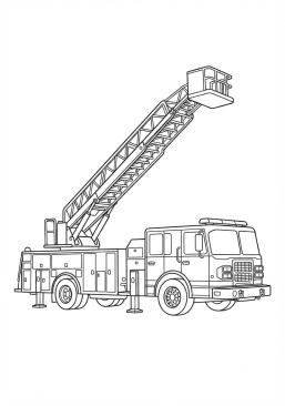 Voir le coloriage Camion-échelle aérienne articulée pour feux de hauteur