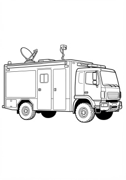 Voir le coloriage Camion de commandement et de poste de contrôle mobile