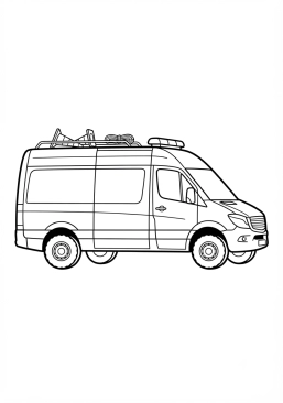 Voir le coloriage Camionnette de liaison et de balisage d'urgence