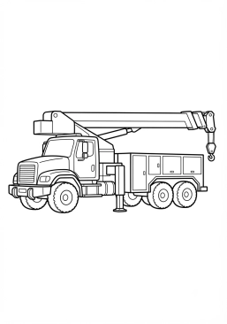 Voir le coloriage Camion grue de levage pour débris lourds