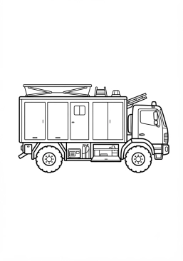Voir le coloriage Camion-atelier de soutien logistique des pompiers