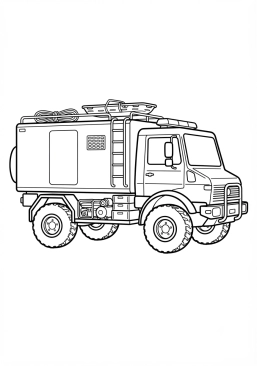 Voir le coloriage Camion d'intervention en milieu périlleux et montagne