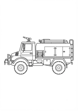Voir le coloriage Camion feux de forêt tout-terrain pour feux de brousse