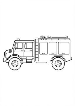Voir le coloriage Camion de transport de personnel et de matériel