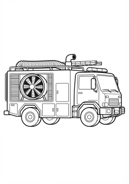 Voir le coloriage Camion de désenfumage et de ventilation puissante