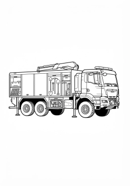 Voir le coloriage Camion de déblaiement et de sauvetage technique