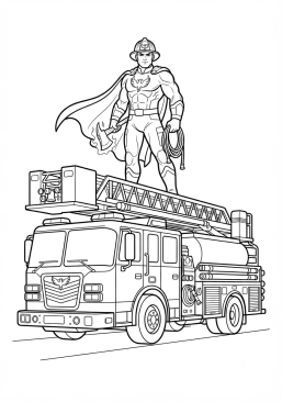 Voir le coloriage Héros suprême des sapeurs-pompiers et du sauvetage