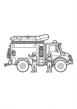 Voir le coloriage Camion de sauvetage nautique et aquatique