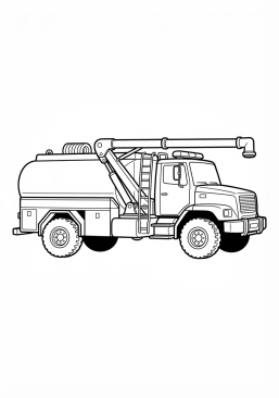 Voir le coloriage Camion citerne poterne d'alimentation en eau