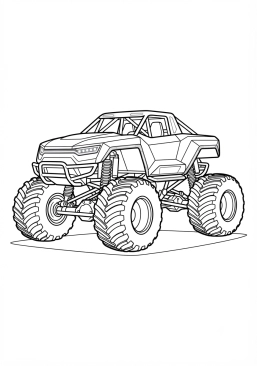 Voir le coloriage Monster truck argenté futuriste avec des lumières LED