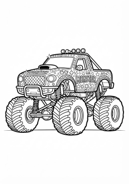 Voir le coloriage Monster truck doré luxueux avec des détails de strass